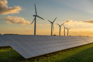 Windräder und Solarpark